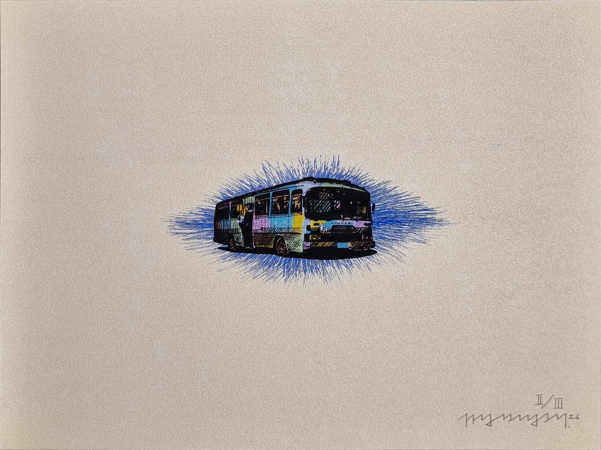 정명국 — 자동차를 문질러 떠내는 판화가, 그리고 1980년의 버스 한 대