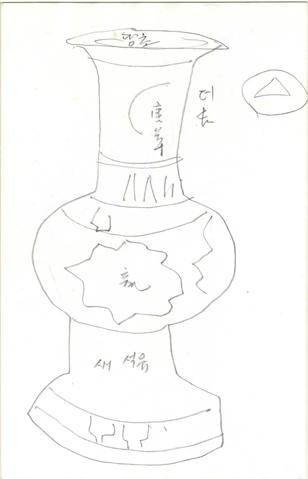 그릇(양면), 종이에 연필 - 박생광