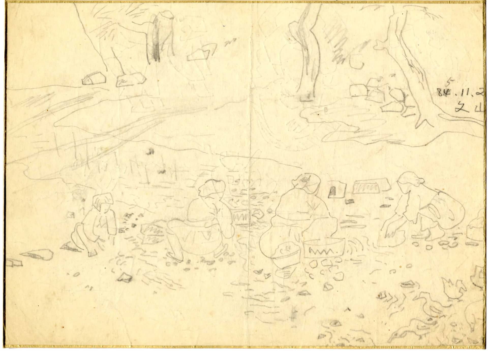 진주 문산, 종이에 연필 1952년11월02일 - 박생광