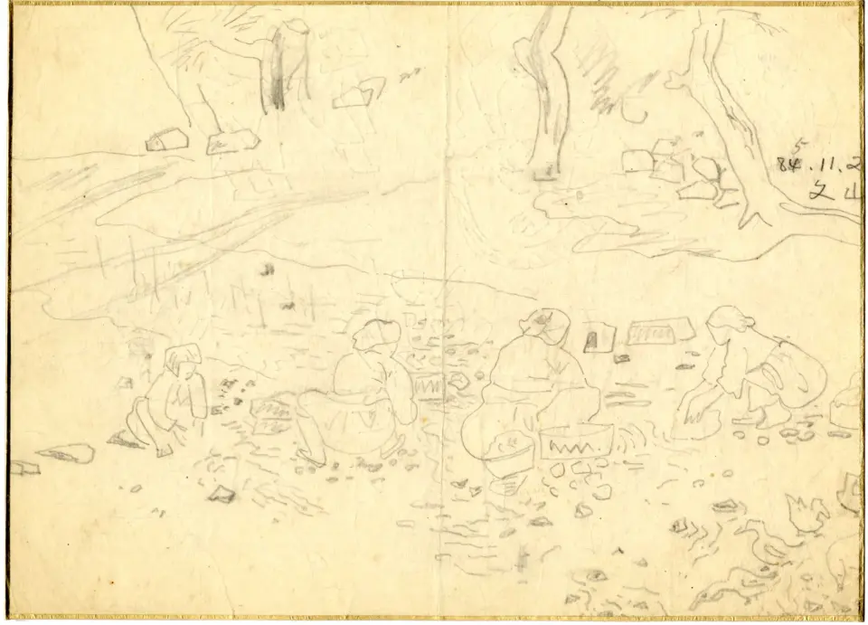 진주 문산, 종이에 연필 1952년11월02일 - 박생광