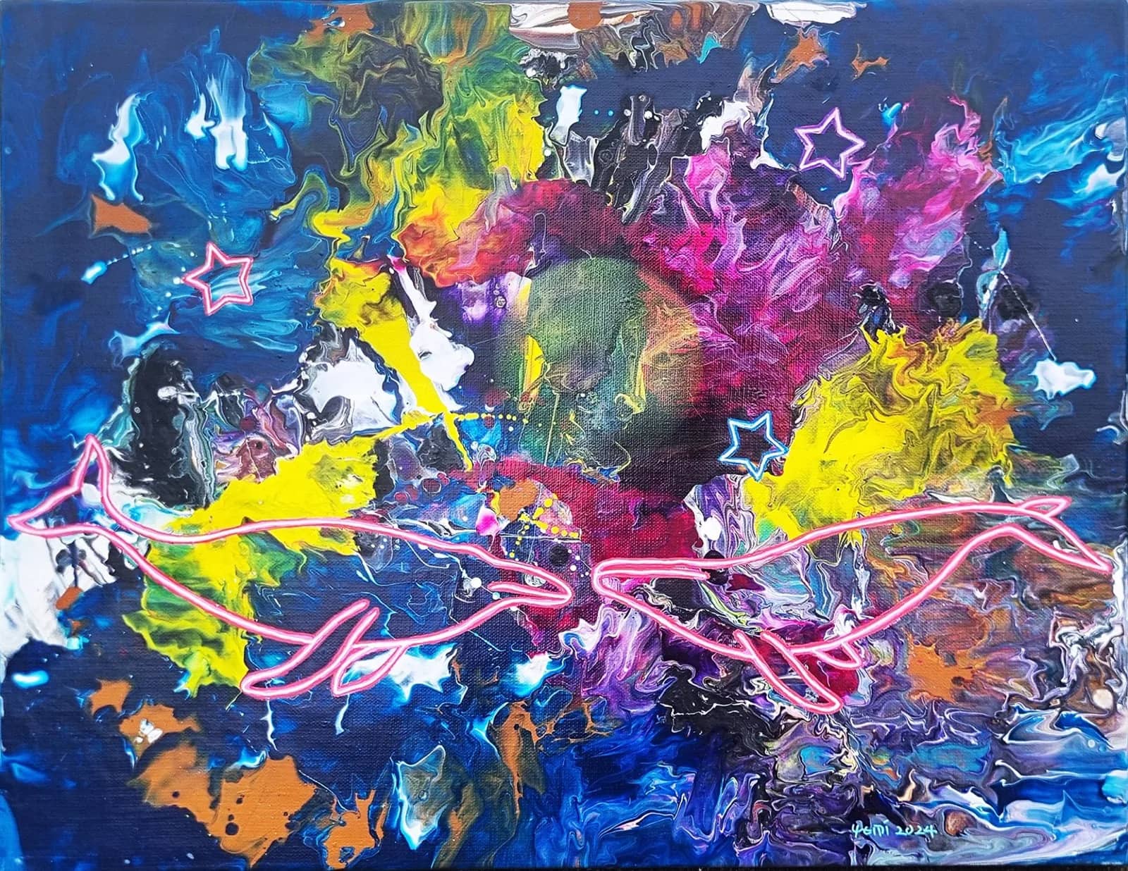 고래의 꿈, Mixed media on canvas 2024 - 예미킴
