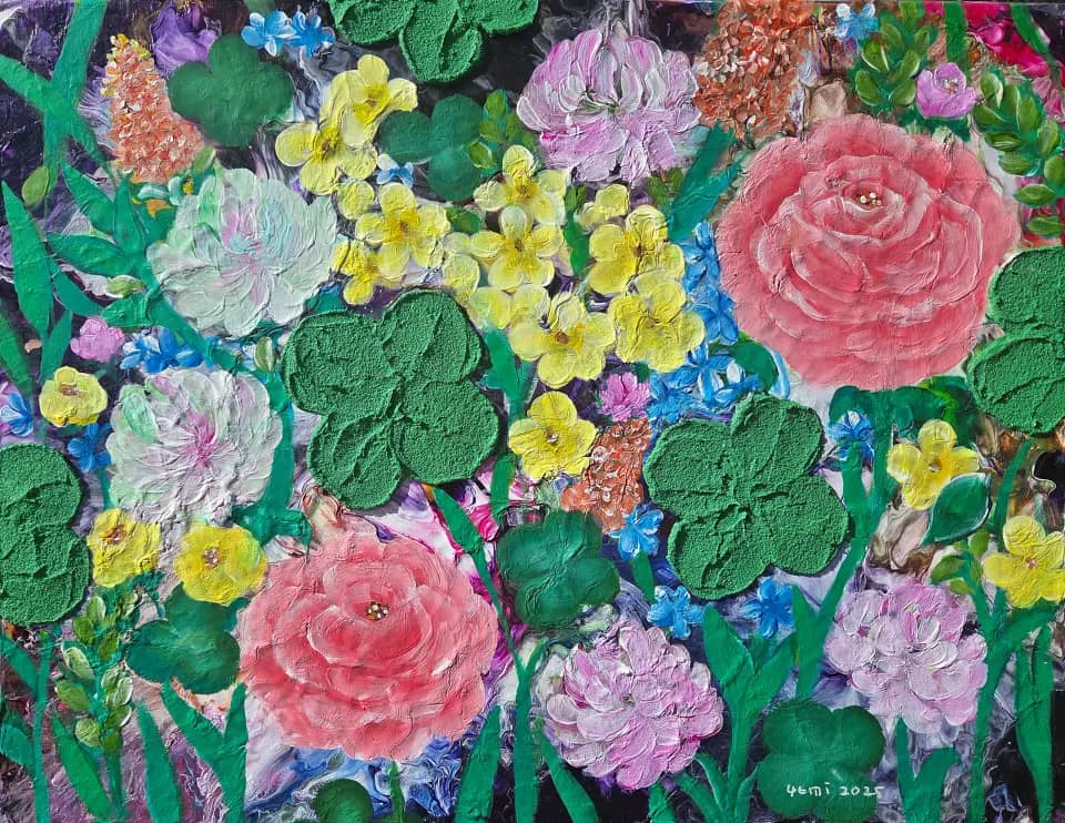 꽃밭, Mixedmedia on canvas 2025 - 예미킴