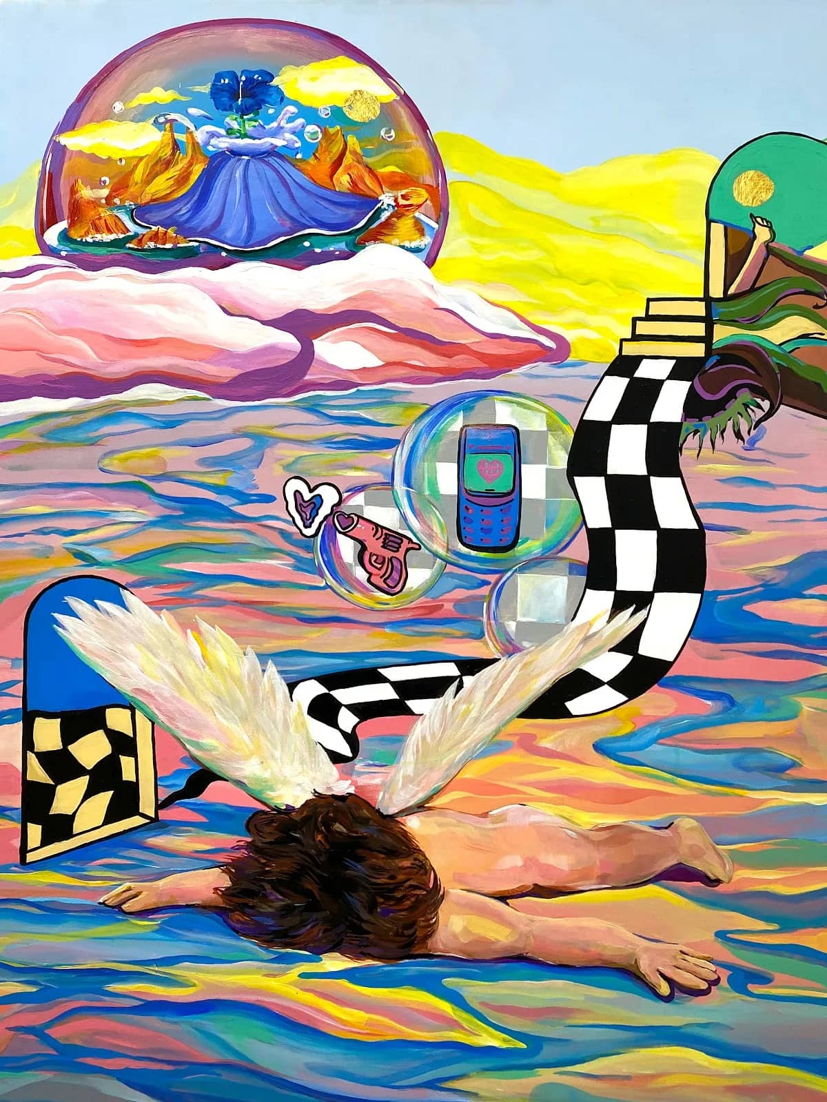 연인, Mixed media on canvas (acrylic, gold leaf) 2024 - 한미영