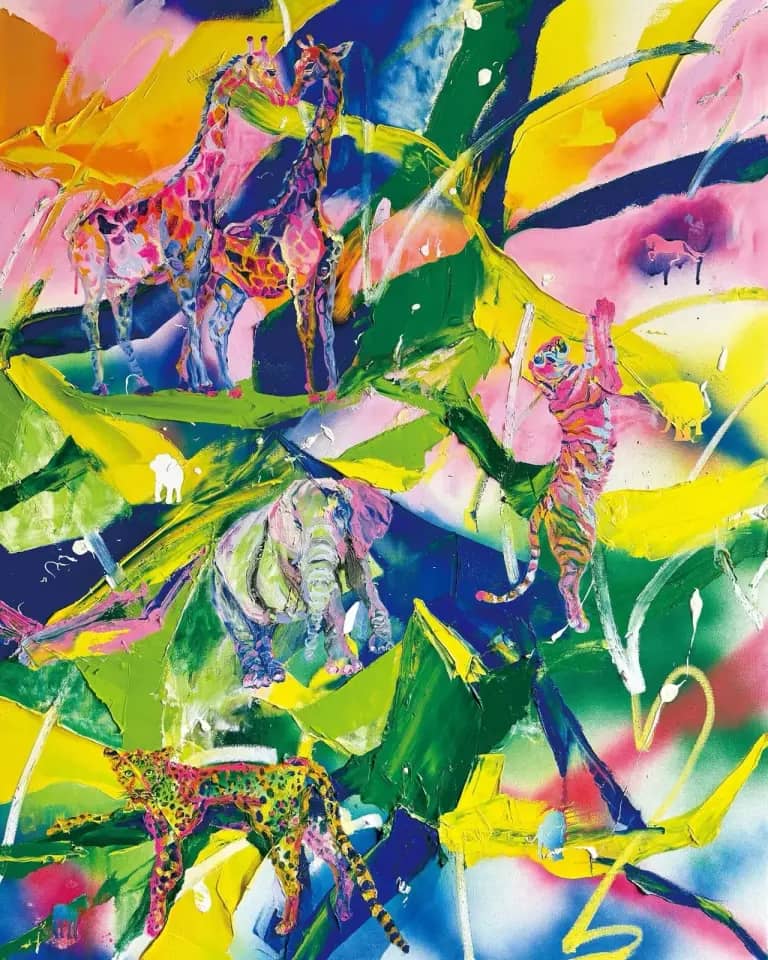 KINDRED LIGHTS, Oil and spray on canvas 2025 - 박수지
