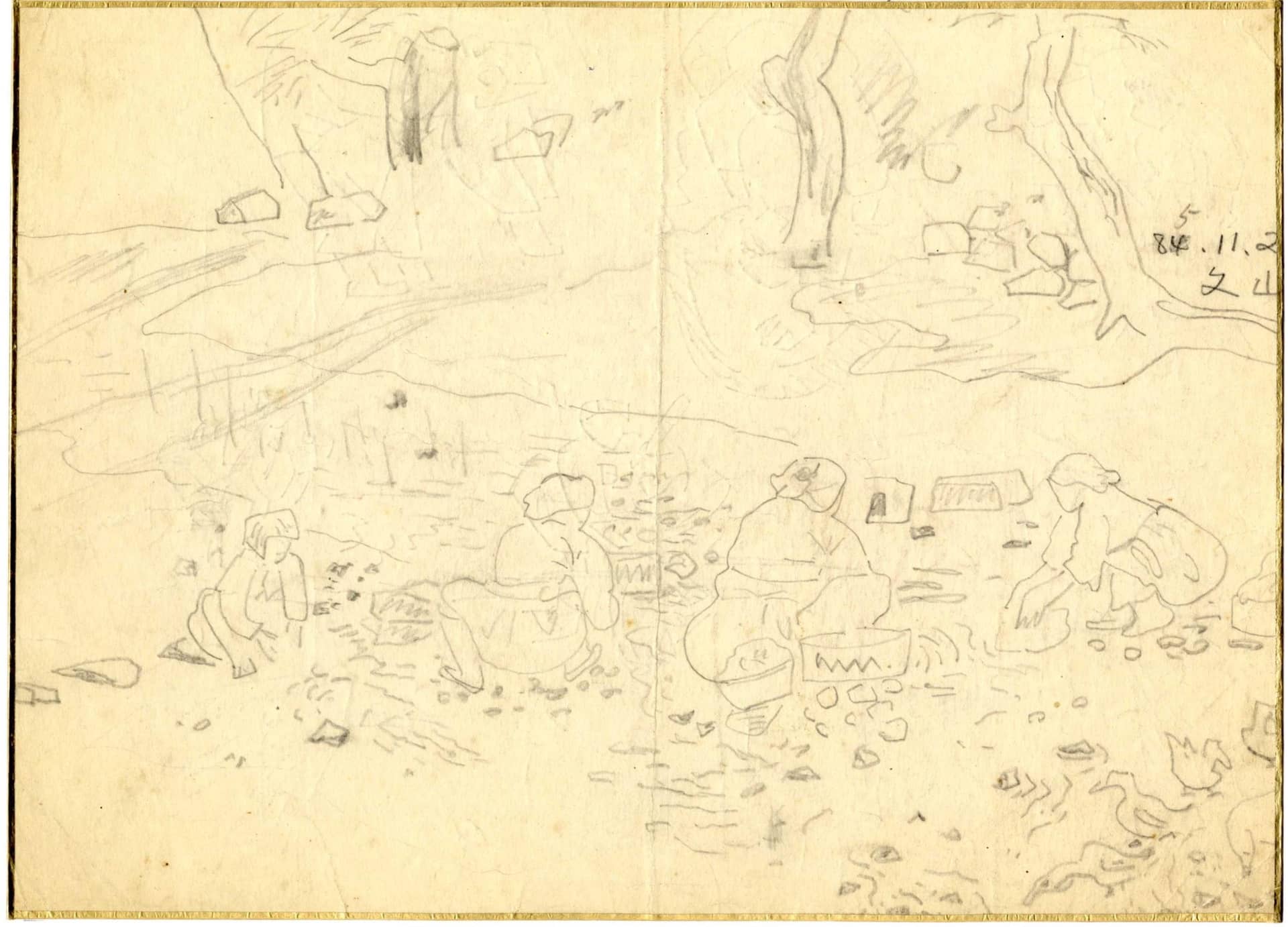 진주 문산, 종이에 연필 1952년11월02일 - 박생광