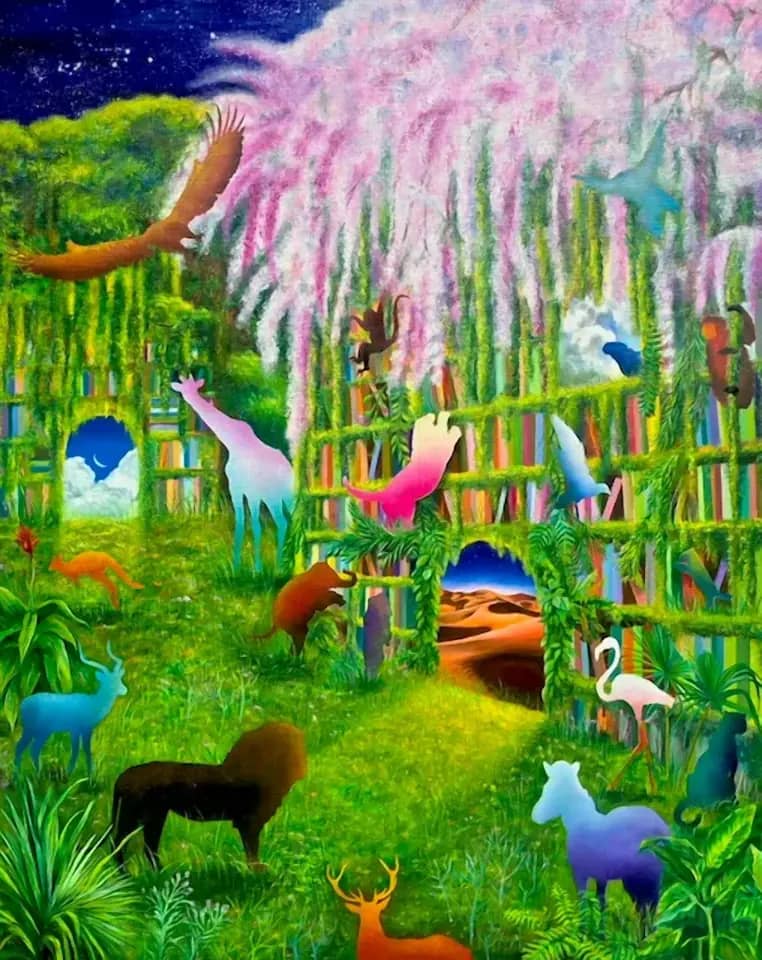 다른 세계와의 교감, Oil on canvas 2025 - 천지수