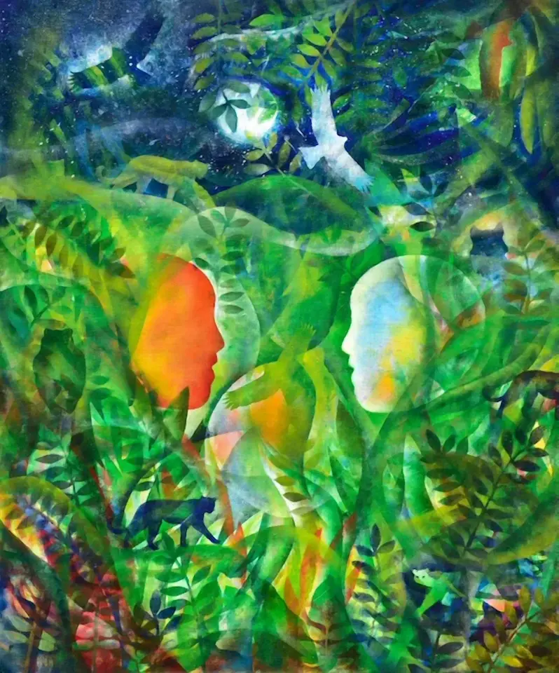 정글의 대화, Oil on canvas 2025 - 천지수