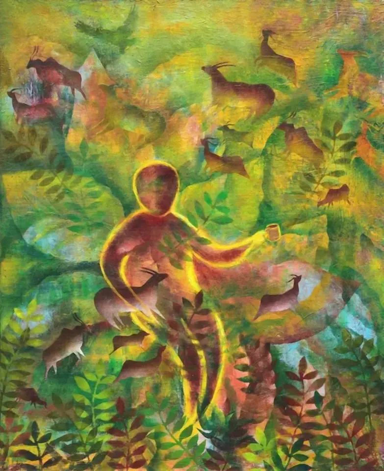 아프리카 커피의 기억, Mixed media on canvas 2024 - 천지수
