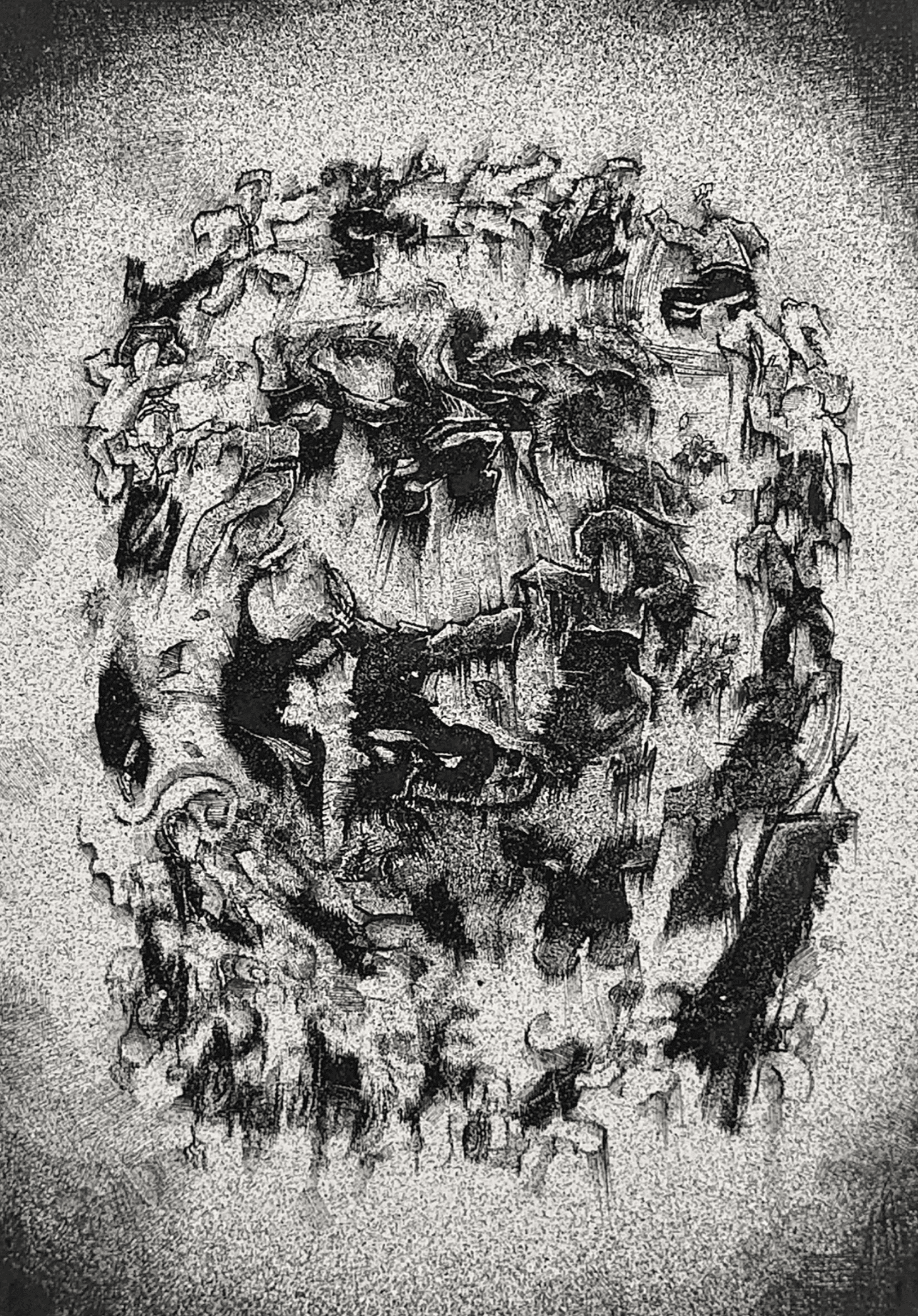 殘存, mixed media on printmaking paper 2026 - 성희원