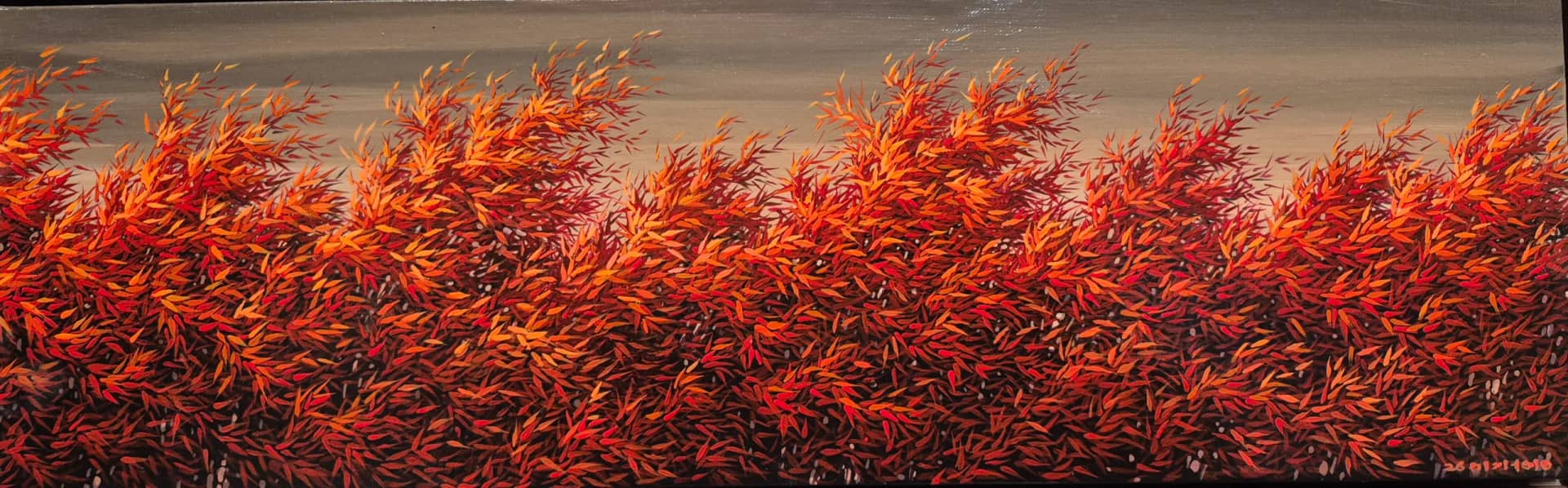 바람-붉은 대숲, 천에 아크릴릭 2026 - 이기홍