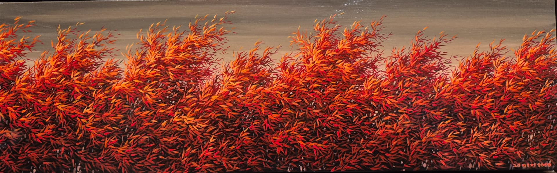 바람-붉은 대숲, 천에 아크릴릭 2026 - 이기홍