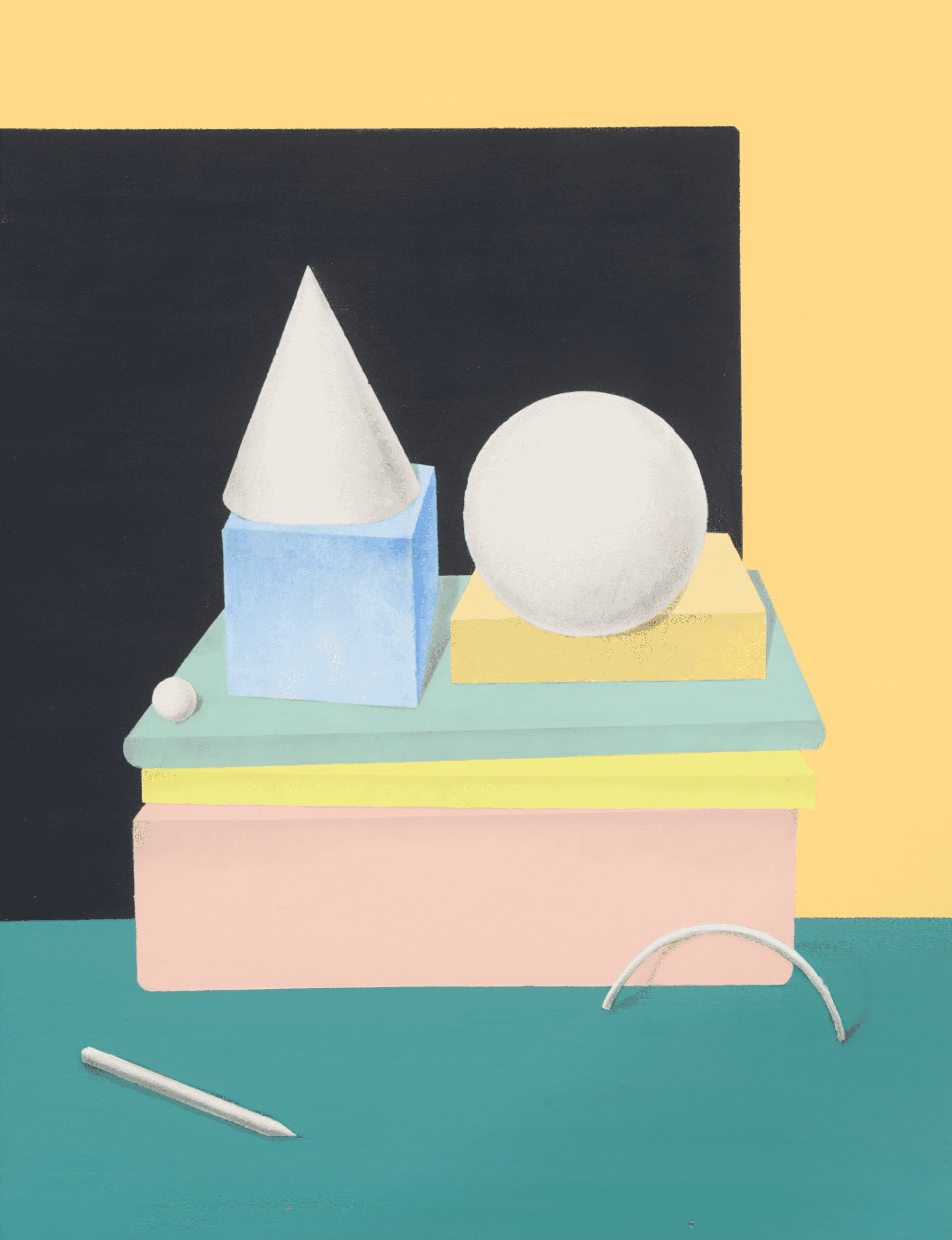 Play in the blue room #6, 장지에 흑연가구, 안료 2026 - 정서온