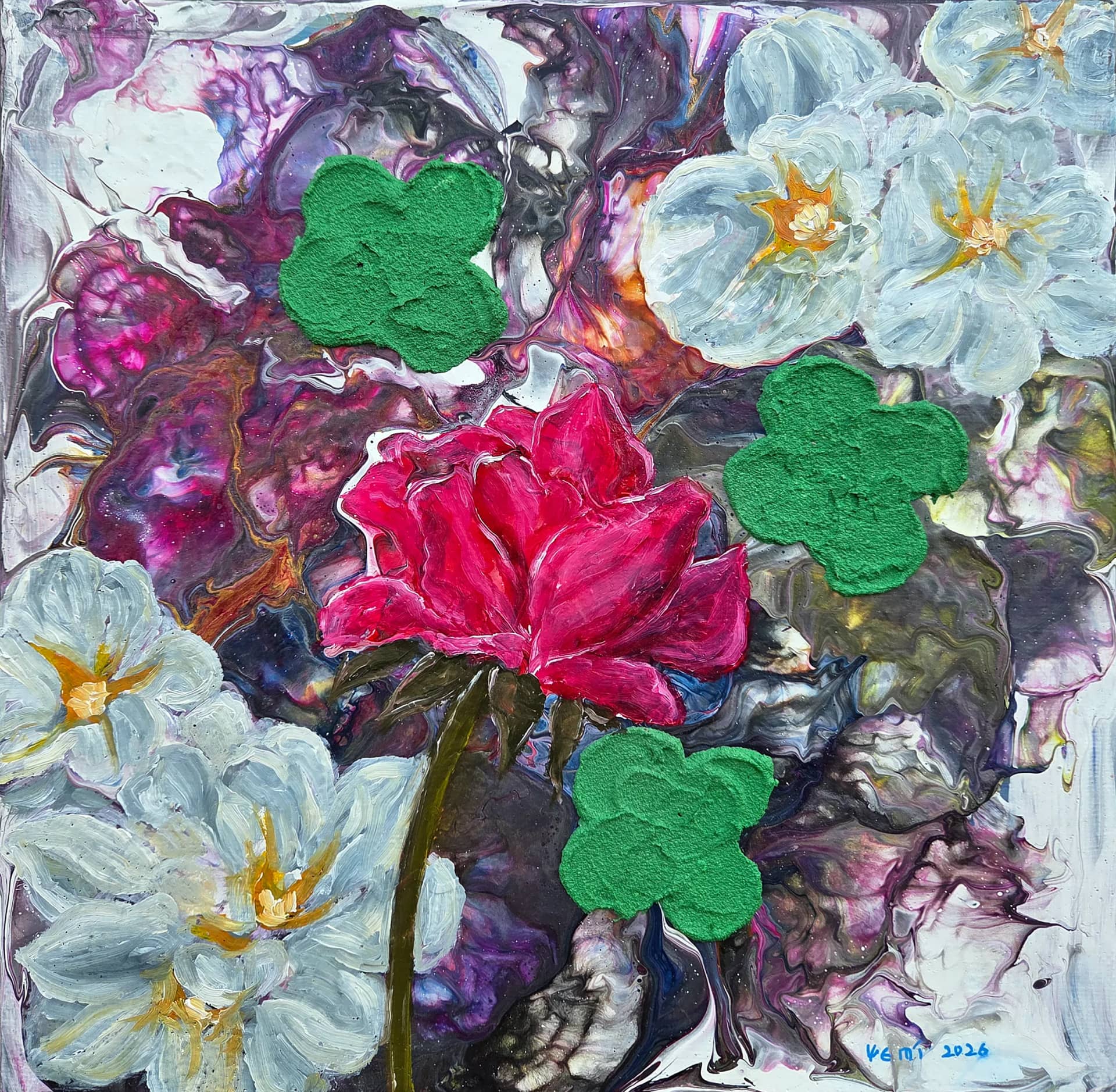 꽃, Mixedmedia on canvas - 예미킴